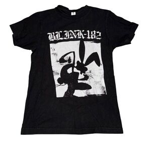 Blink-182 Black Graphic Band T-Shirt XS Punk Rock Tee Rabbit Logo